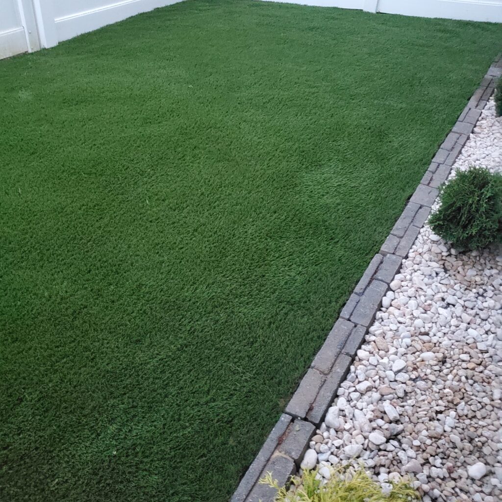 Synthetic turf installation in Prince William County Virginia backyard