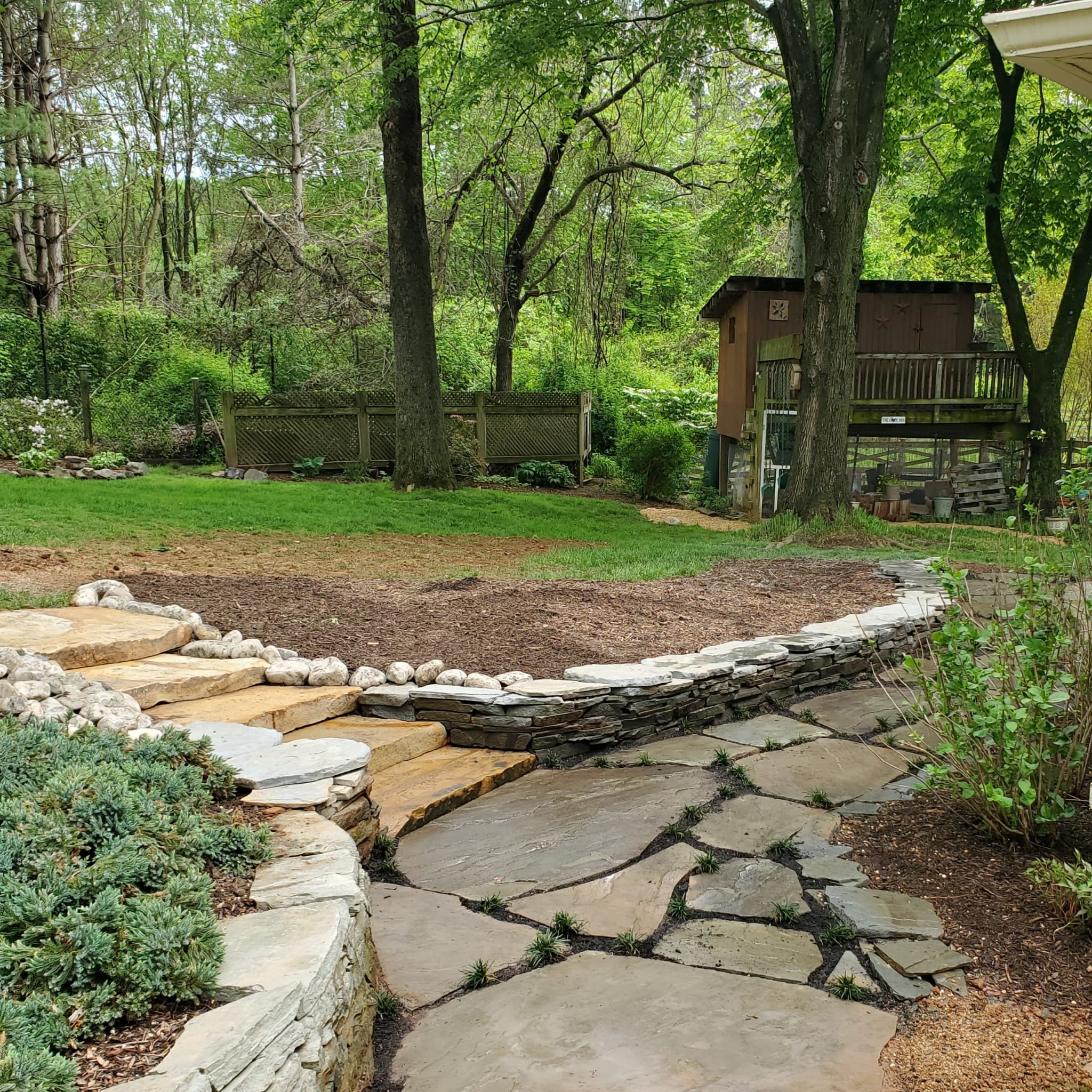 Stone Retaining Wall & Steps in Vienna, VA